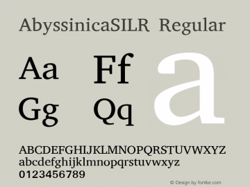 AbyssinicaSILR Regular Version 1.200 Font Sample