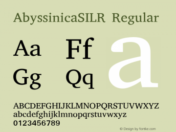 AbyssinicaSILR Regular Version 1.200 Font Sample