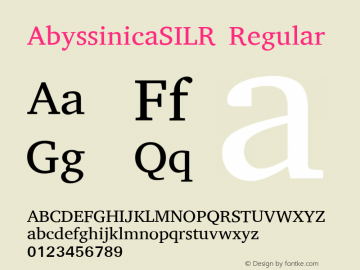 AbyssinicaSILR Regular Version 1.200 Font Sample