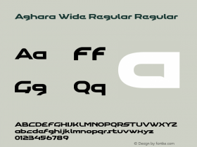 Aghara Wide Regular Regular Version 001.000 Font Sample