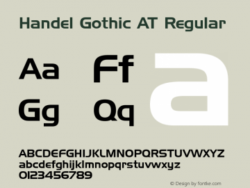 Handel Gothic AT Regular Macromedia Fontographer 4.1 28.11.1996图片样张