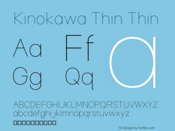 Kinokawa Thin Thin Version 0.2 Font Sample
