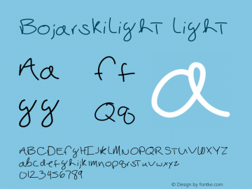 BojarskiLight Light Version 001.000 Font Sample