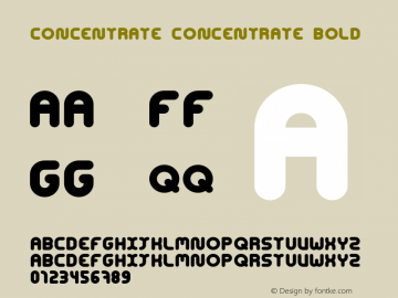 Concentrate Concentrate Bold Version 1.000;PS 001.000;hotconv 1.0.70;makeotf.lib2.5.58329图片样张