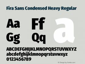 Fira Sans Condensed Heavy Regular Version 4.202;PS 004.202;hotconv 1.0.88;makeotf.lib2.5.64775图片样张
