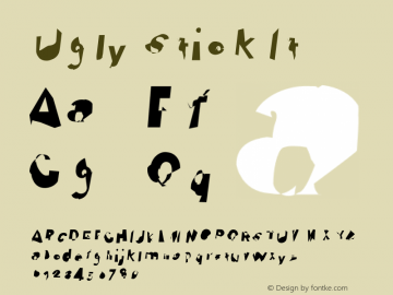 Ugly Stick It Version 0.99 Font Sample