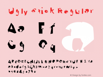 Ugly Stick Regular Version 0.99 Font Sample