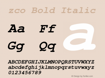 zco Bold Italic Version 1.000;PS 1.00;hotconv 1.0.57;makeotf.lib2.0.21895图片样张