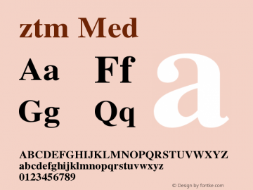 ztm Med Version 3.00 Font Sample