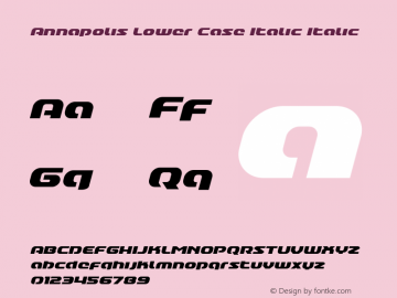 Annapolis Lower Case Italic Italic Version 1.0; 2016 Font Sample
