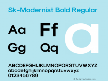 Sk-Modernist Bold Regular Version 1.001;PS 001.001;hotconv 1.0.88;makeotf.lib2.5.64775 Font Sample