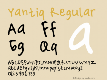 Yantiq Regular Version 0.1 Font Sample
