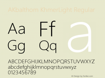 AKbalthom KhmerLight Regular Version 3.00 August 31, 2014 Font Sample