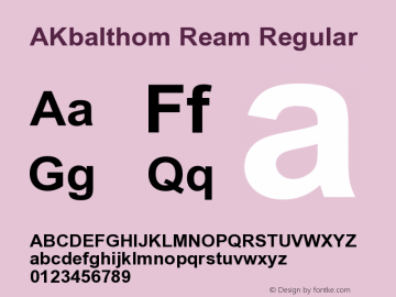 AKbalthom Ream Regular Version 2.00 August 09, 2014图片样张