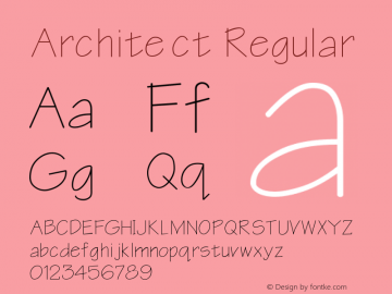 Architect Regular Converted from f:\x\ARCHI___.TF1 by ALLTYPE Font Sample