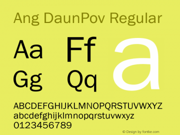 Ang DaunPov Regular Version 1.00 2008 initial release Font Sample
