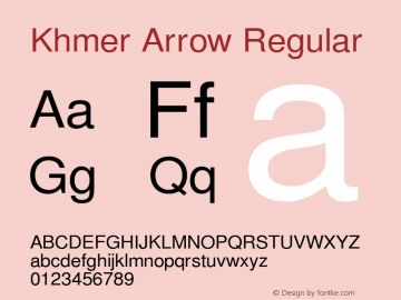 Khmer Arrow Regular Version 3.01 August 6, 2010 Font Sample