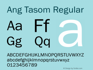 Ang Tasom Regular Version 1.00 Font Sample