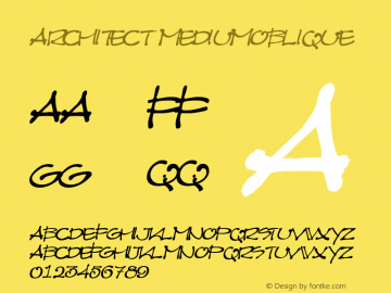 Architect MediumOblique Macromedia Fontographer 4.1.5 3/7/02 Font Sample