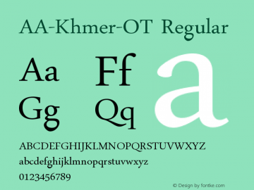 AA-Khmer-OT Regular Version 2.13 March 10, 2003 Font Sample