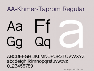 AA-Khmer-Taprom Regular Version 1.00 February 7, 2010, initial release Font Sample