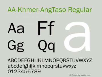 AA-Khmer-AngTaso Regular Version 1.00 May 28, 2008, initial release Font Sample