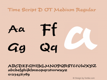 Time Script D OT Medium Regular OTF 1.001;PS 1.05;Core 1.0.27;makeotf.lib(1.11) Font Sample