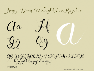 Honey Moon Midnight Free Regular Version 1.000;PS 001.001;hotconv 1.0.56 Font Sample