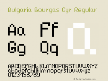 Bulgaria Bourgas Cyr Regular 1.00 Font Sample