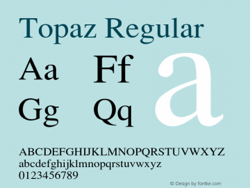 Topaz Regular Unknown Font Sample