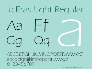 ItcEras-Light Regular Altsys Metamorphosis:7/5/91 Font Sample