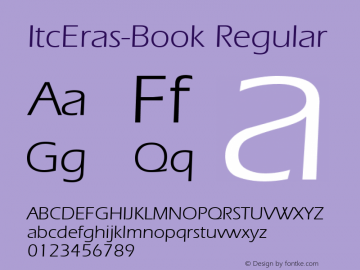 ItcEras-Book Regular Altsys Metamorphosis:7/5/91 Font Sample