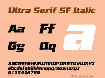 Ultra Serif SF Italic Altsys Fontographer 3.5  17.05.1994图片样张