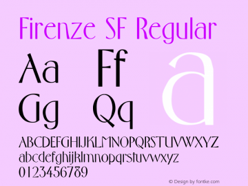 Firenze SF Regular Altsys Fontographer 3.5  28.09.1993 Font Sample