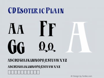 CD Esoteric Plain 0.0 Font Sample