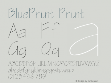 BluePrint Print 001.001 Font Sample