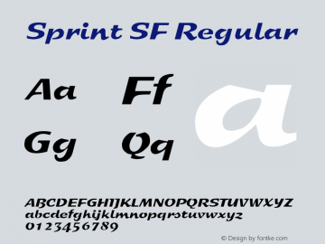 Sprint SF Regular Altsys Fontographer 3.5  28.09.1993 Font Sample