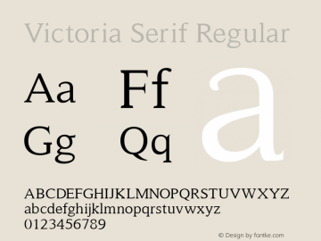 Victoria Serif Regular Version 1.000图片样张