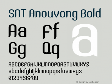 SNT Anouvong Bold Version 1.000 Font Sample