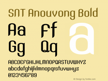 SNT Anouvong Bold Version 1.000 Font Sample