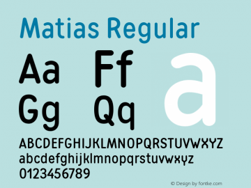 Matias Regular Version 001.000 Font Sample