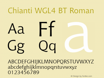 Chianti WGL4 BT Roman Version 2.00 Bitstream WGL4 Set图片样张