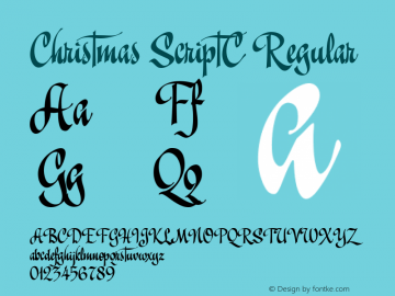 Christmas ScriptC Regular Version 0.000 2007 initial release Font Sample