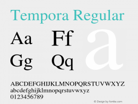 Tempora Regular Version 0.2 Font Sample