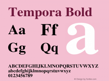 Tempora Bold Version 1.0 Font Sample