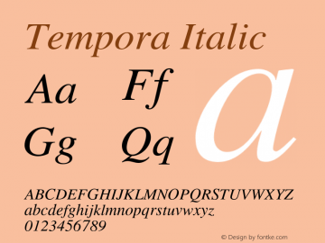 Tempora Italic Version 1.0图片样张
