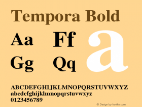 Tempora Bold Version 1.0 Font Sample