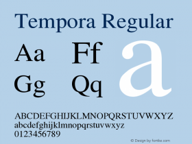 Tempora Regular Version 1.0 Font Sample