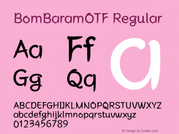 BomBaramOTF Regular Version 1.00 Font Sample