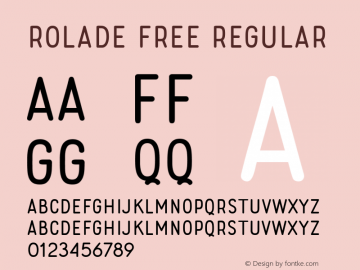 Rolade Free Regular Version 1.000 Font Sample